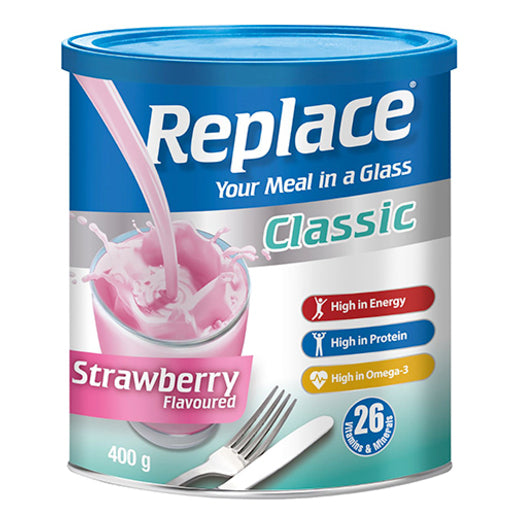 REPLACE CLASSIC STRAWBERRY 400G POWDER